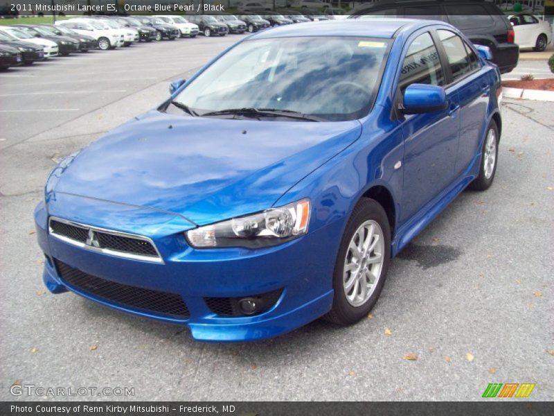 Octane Blue Pearl / Black 2011 Mitsubishi Lancer ES