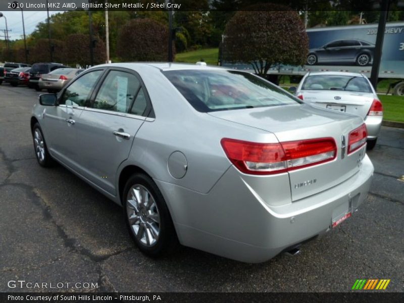 Brilliant Silver Metallic / Steel Gray 2010 Lincoln MKZ AWD