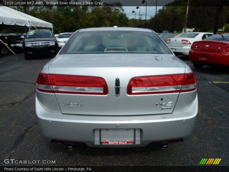 Brilliant Silver Metallic / Steel Gray 2010 Lincoln MKZ AWD