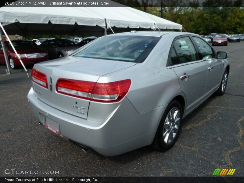 Brilliant Silver Metallic / Steel Gray 2010 Lincoln MKZ AWD