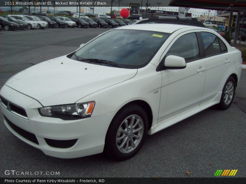 Wicked White Metallic / Black 2011 Mitsubishi Lancer ES