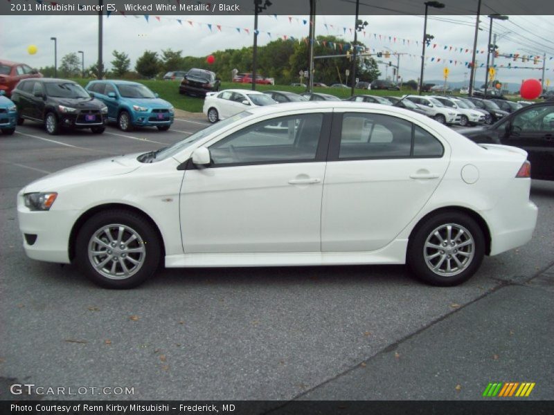 Wicked White Metallic / Black 2011 Mitsubishi Lancer ES