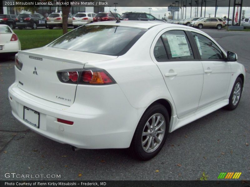Wicked White Metallic / Black 2011 Mitsubishi Lancer ES