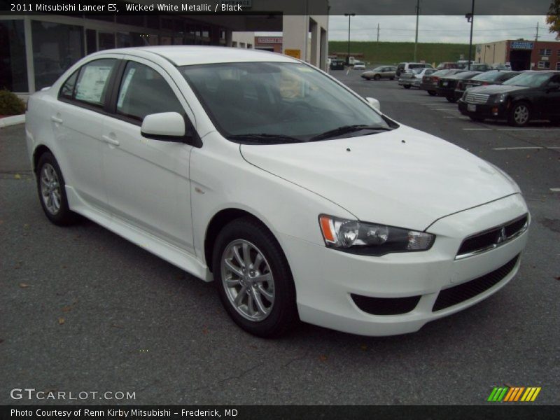 Wicked White Metallic / Black 2011 Mitsubishi Lancer ES