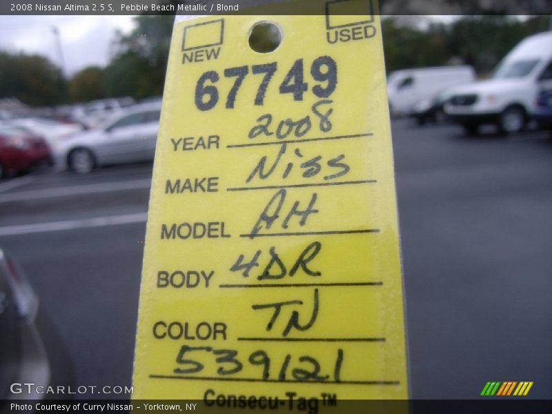 Pebble Beach Metallic / Blond 2008 Nissan Altima 2.5 S