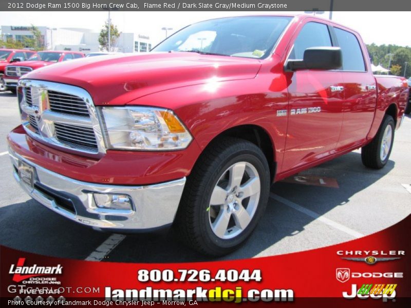 Flame Red / Dark Slate Gray/Medium Graystone 2012 Dodge Ram 1500 Big Horn Crew Cab