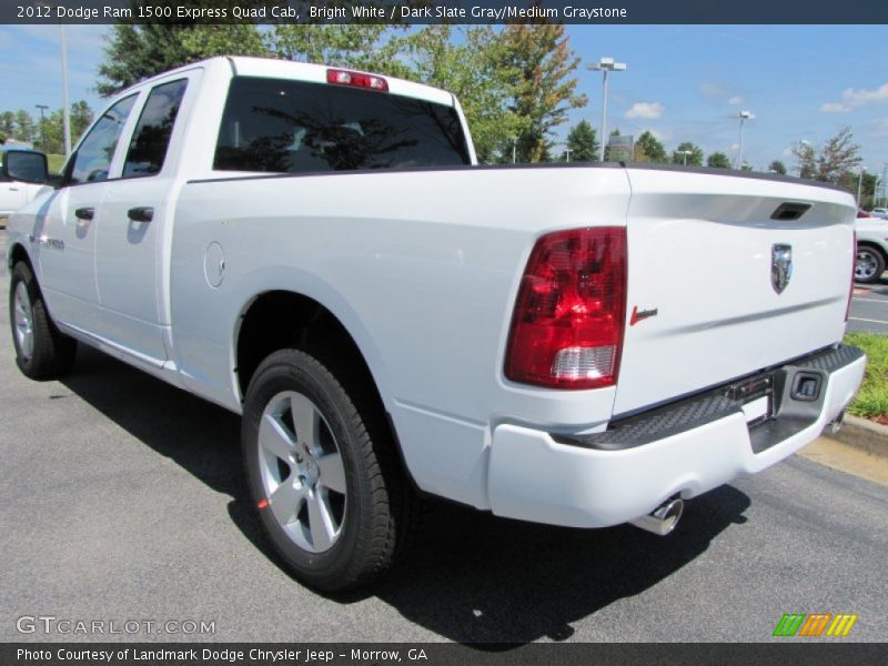 Bright White / Dark Slate Gray/Medium Graystone 2012 Dodge Ram 1500 Express Quad Cab