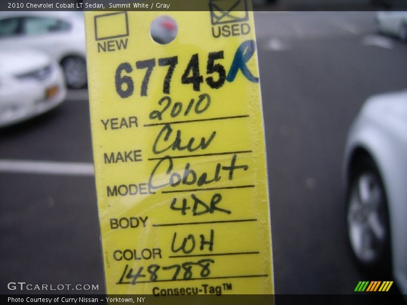 Summit White / Gray 2010 Chevrolet Cobalt LT Sedan