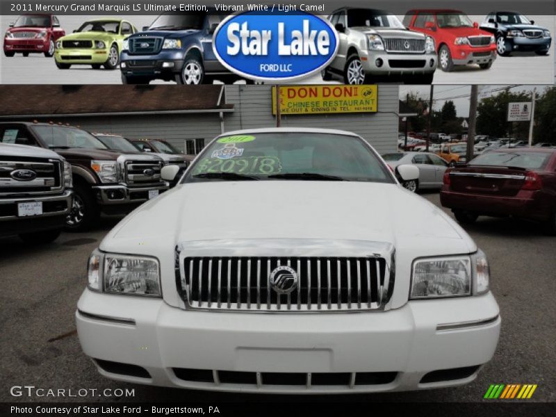 Vibrant White / Light Camel 2011 Mercury Grand Marquis LS Ultimate Edition