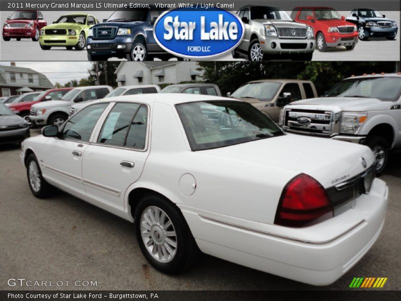 Vibrant White / Light Camel 2011 Mercury Grand Marquis LS Ultimate Edition