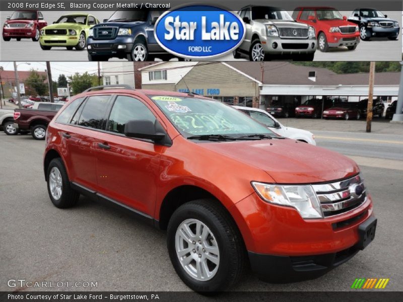 Blazing Copper Metallic / Charcoal 2008 Ford Edge SE