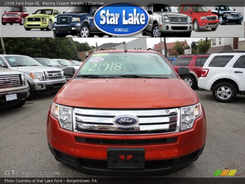 Blazing Copper Metallic / Charcoal 2008 Ford Edge SE