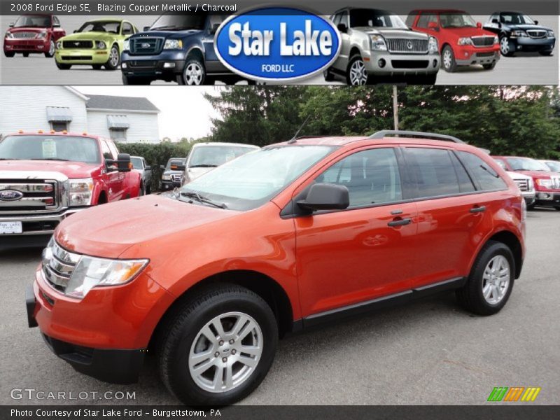 Blazing Copper Metallic / Charcoal 2008 Ford Edge SE