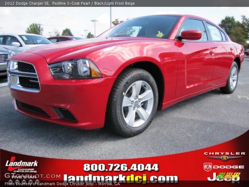 Redline 3-Coat Pearl / Black/Light Frost Beige 2012 Dodge Charger SE