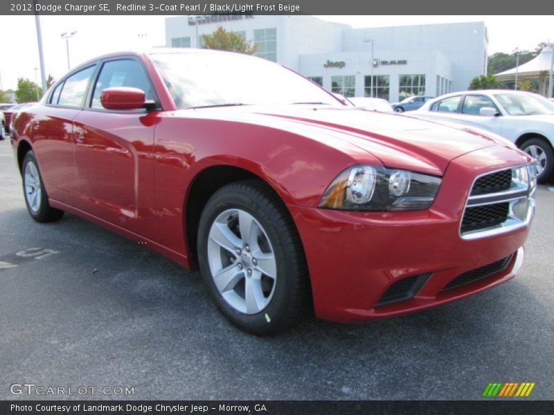 Redline 3-Coat Pearl / Black/Light Frost Beige 2012 Dodge Charger SE