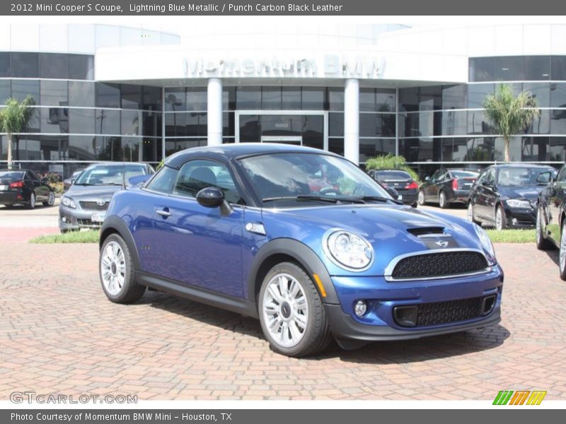 Lightning Blue Metallic / Punch Carbon Black Leather 2012 Mini Cooper S Coupe