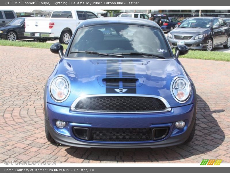 Lightning Blue Metallic / Punch Carbon Black Leather 2012 Mini Cooper S Coupe