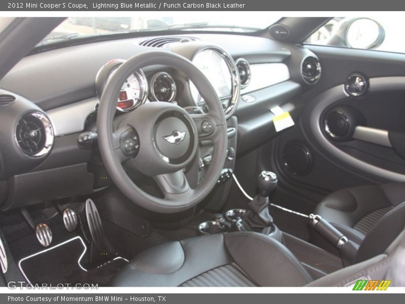  2012 Cooper S Coupe Punch Carbon Black Leather Interior