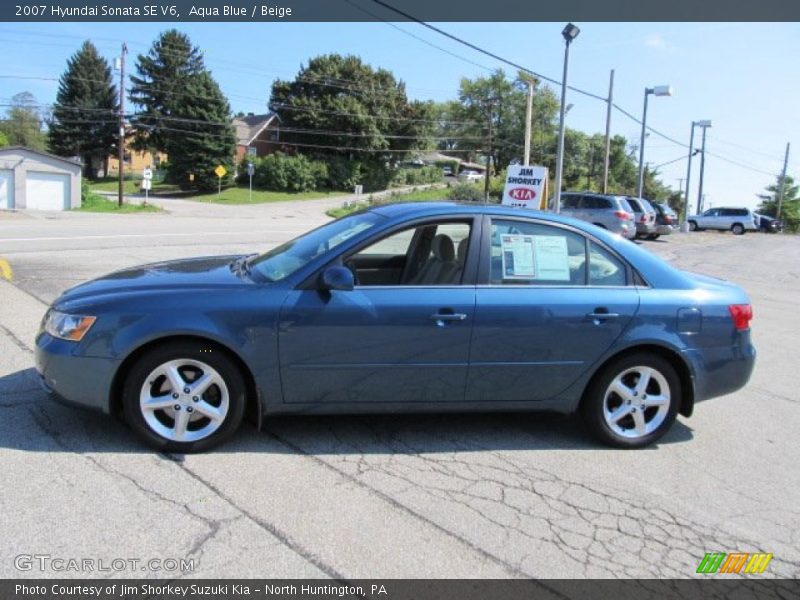 Aqua Blue / Beige 2007 Hyundai Sonata SE V6
