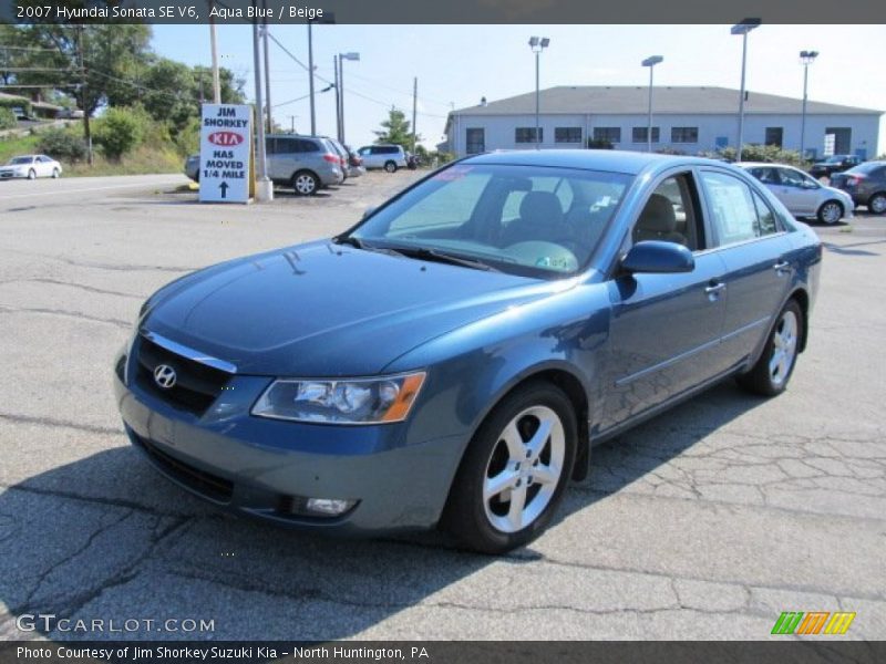 Aqua Blue / Beige 2007 Hyundai Sonata SE V6