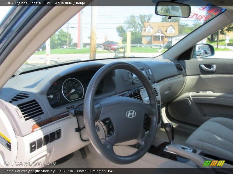 Aqua Blue / Beige 2007 Hyundai Sonata SE V6