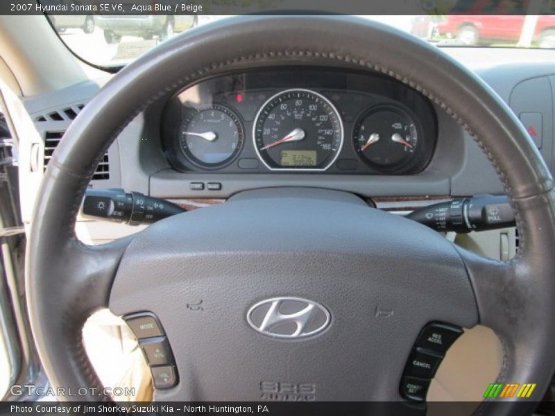 Aqua Blue / Beige 2007 Hyundai Sonata SE V6