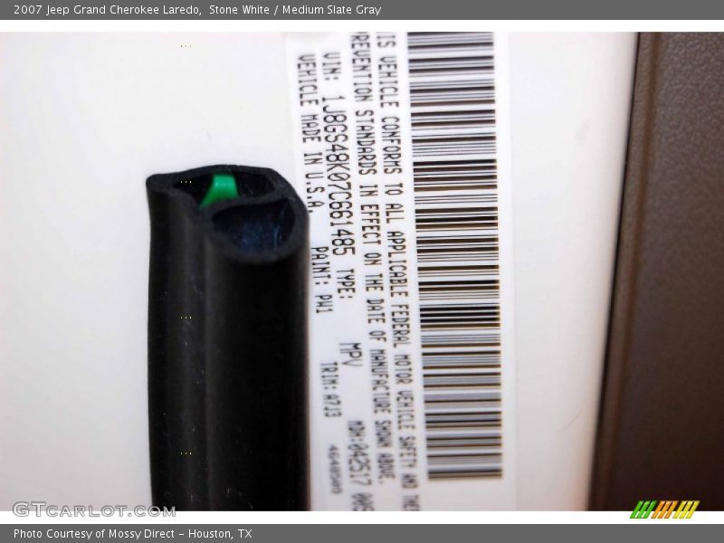 Stone White / Medium Slate Gray 2007 Jeep Grand Cherokee Laredo