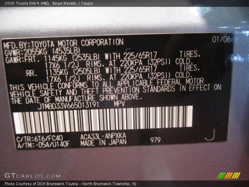 Beige Metallic / Taupe 2006 Toyota RAV4 4WD