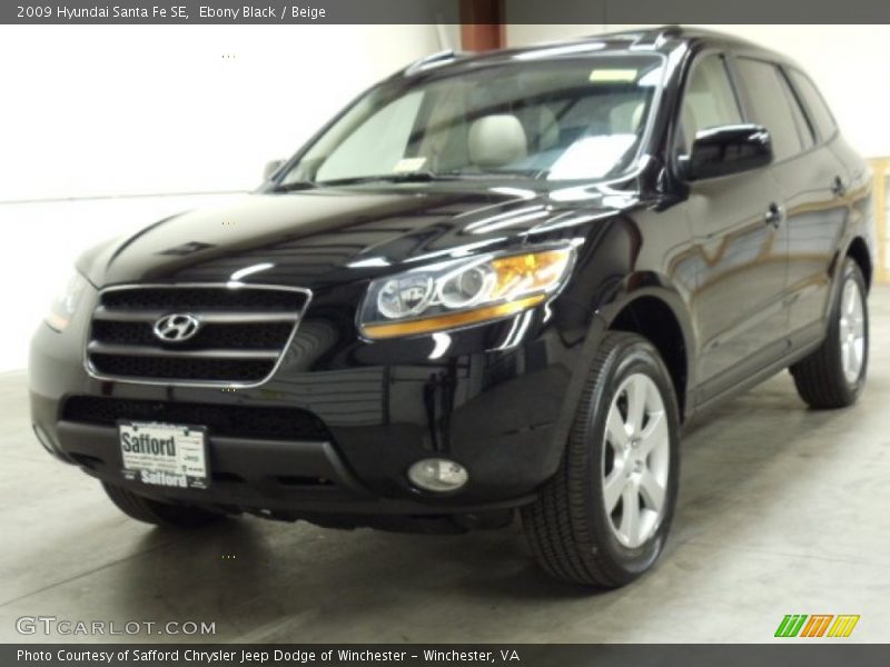 Ebony Black / Beige 2009 Hyundai Santa Fe SE