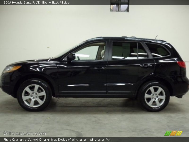 Ebony Black / Beige 2009 Hyundai Santa Fe SE