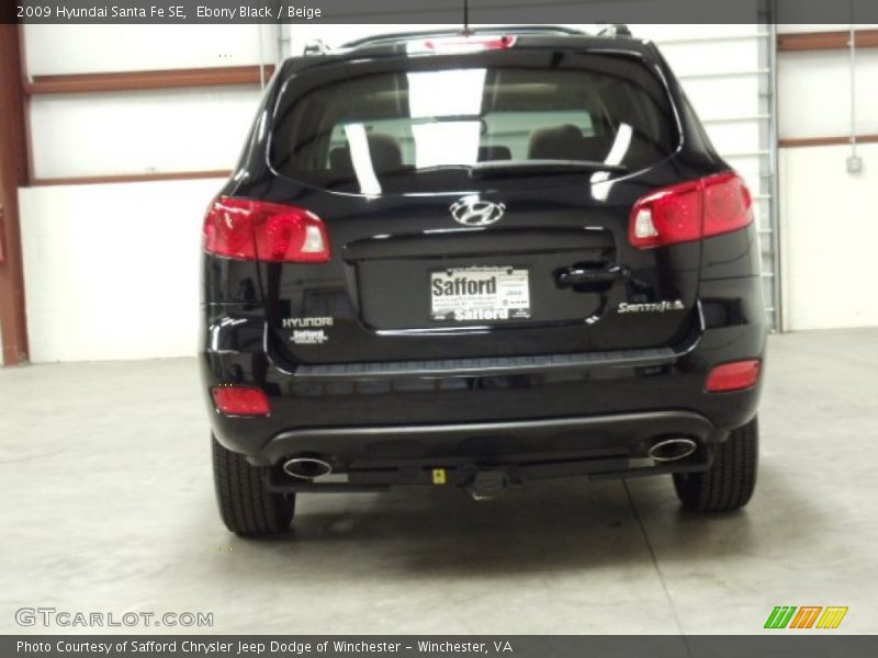 Ebony Black / Beige 2009 Hyundai Santa Fe SE