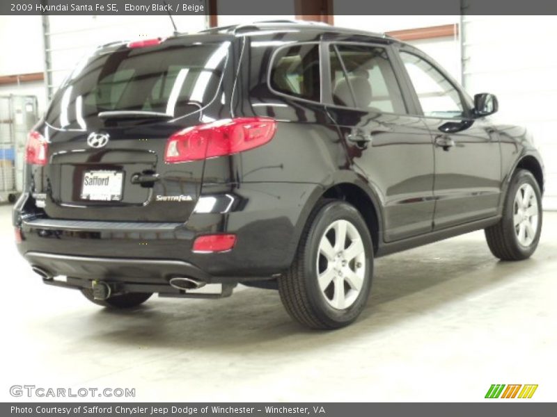Ebony Black / Beige 2009 Hyundai Santa Fe SE