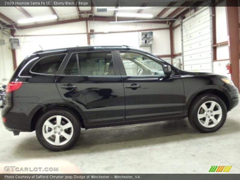 Ebony Black / Beige 2009 Hyundai Santa Fe SE