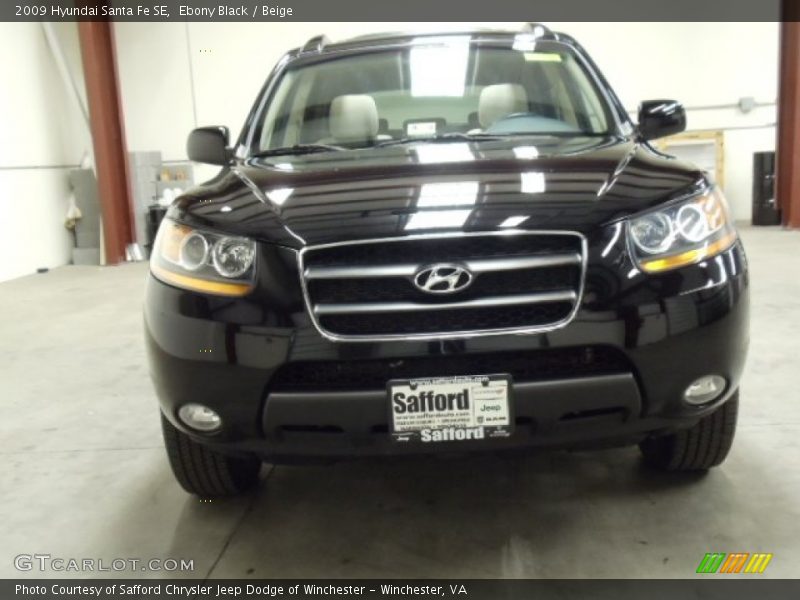 Ebony Black / Beige 2009 Hyundai Santa Fe SE