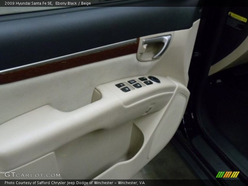 Ebony Black / Beige 2009 Hyundai Santa Fe SE