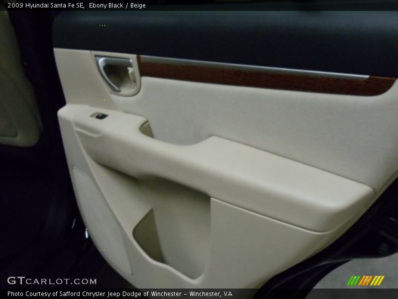 Ebony Black / Beige 2009 Hyundai Santa Fe SE