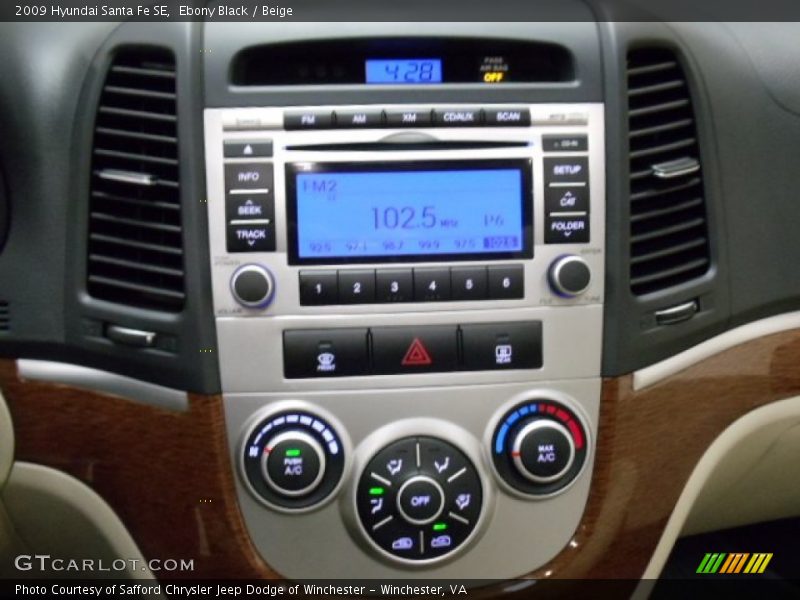 Ebony Black / Beige 2009 Hyundai Santa Fe SE