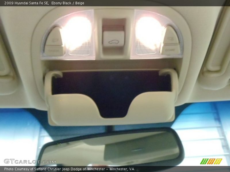 Ebony Black / Beige 2009 Hyundai Santa Fe SE