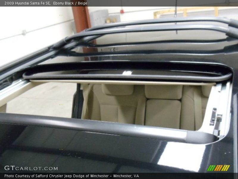 Ebony Black / Beige 2009 Hyundai Santa Fe SE