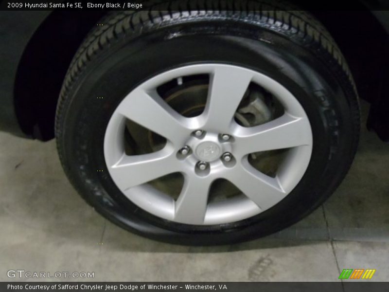 Ebony Black / Beige 2009 Hyundai Santa Fe SE