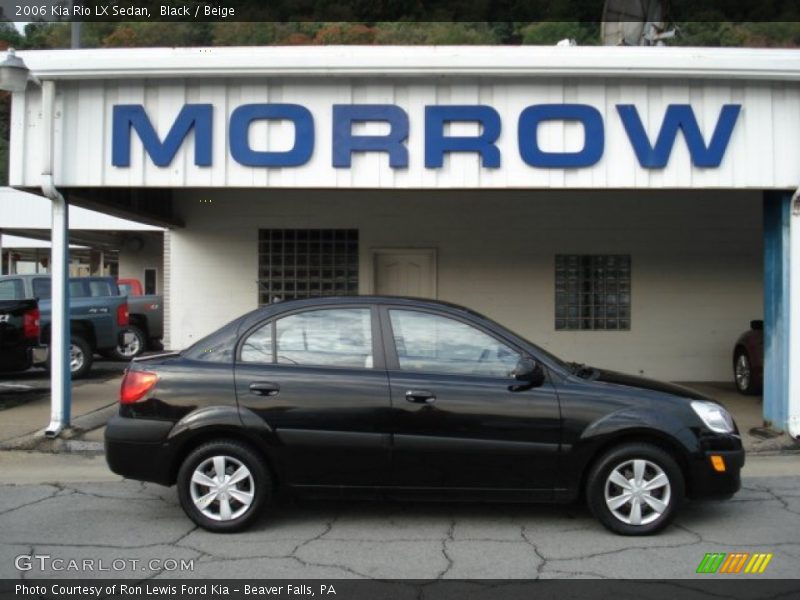 Black / Beige 2006 Kia Rio LX Sedan