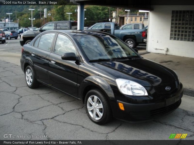 Black / Beige 2006 Kia Rio LX Sedan