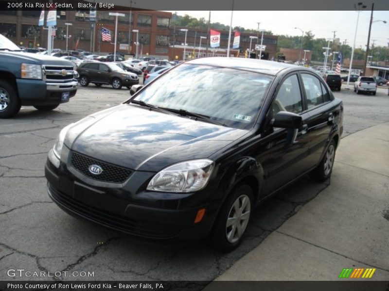 Black / Beige 2006 Kia Rio LX Sedan