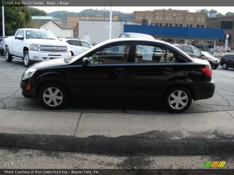 Black / Beige 2006 Kia Rio LX Sedan