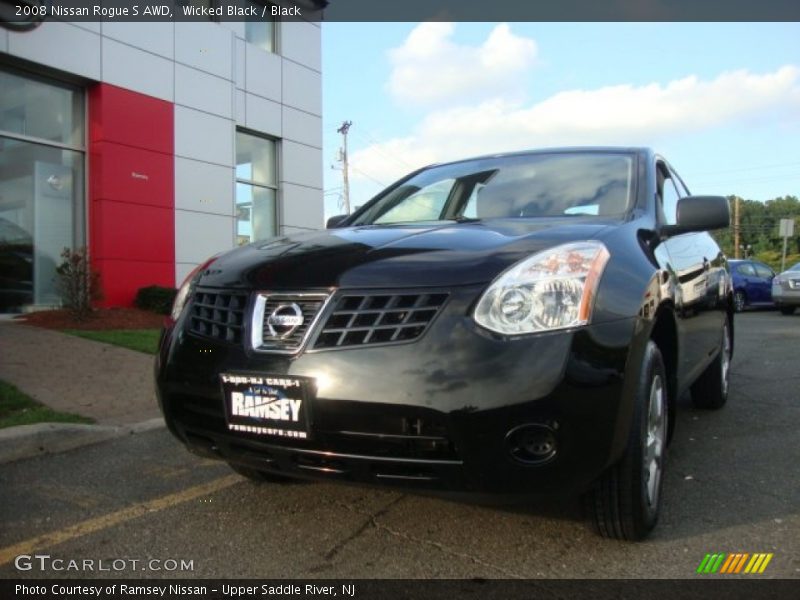 Wicked Black / Black 2008 Nissan Rogue S AWD