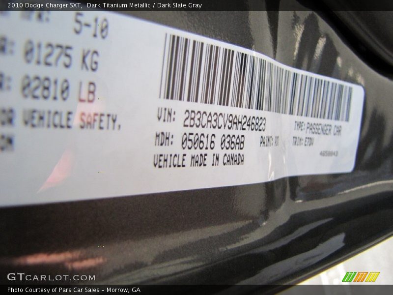 Dark Titanium Metallic / Dark Slate Gray 2010 Dodge Charger SXT