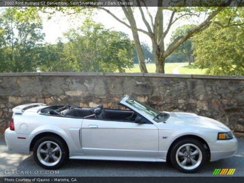 Satin Silver Metallic / Dark Charcoal 2002 Ford Mustang GT Convertible