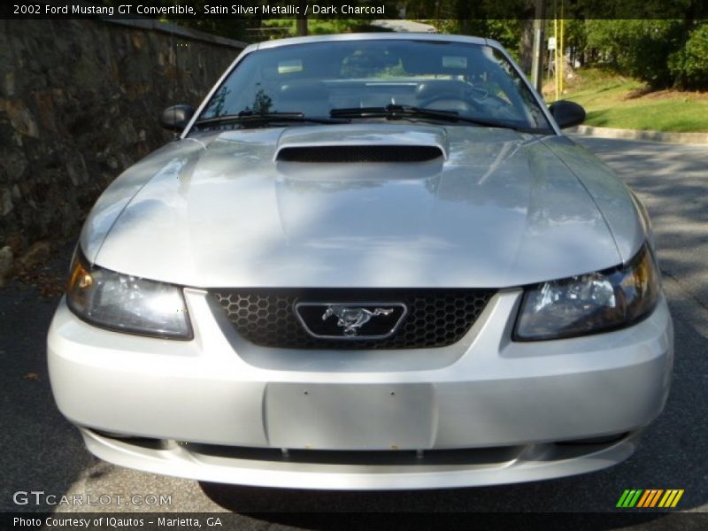 Satin Silver Metallic / Dark Charcoal 2002 Ford Mustang GT Convertible