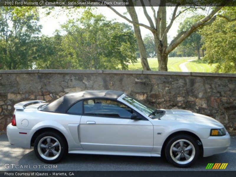 Satin Silver Metallic / Dark Charcoal 2002 Ford Mustang GT Convertible