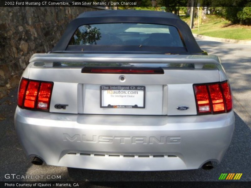 Satin Silver Metallic / Dark Charcoal 2002 Ford Mustang GT Convertible